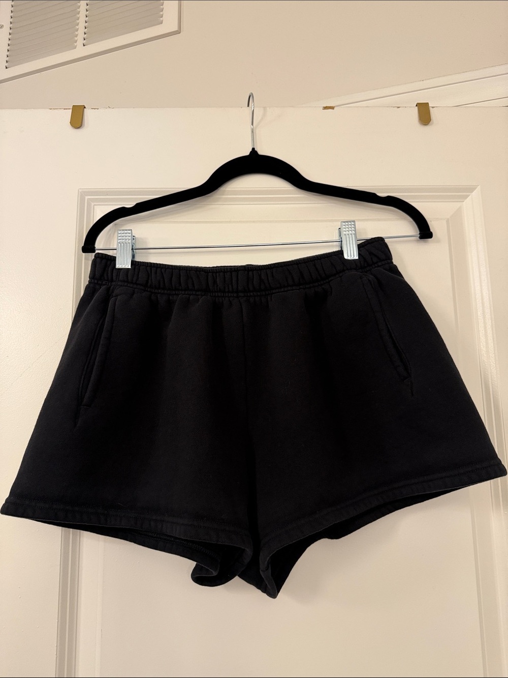 Aerie Black Casual Elastic-Waist sweat shorts aerie